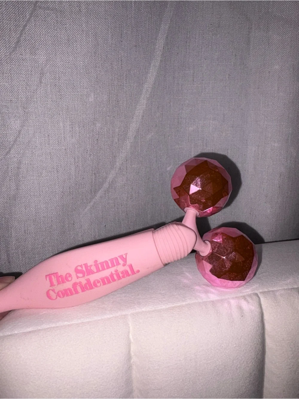 Pink Dual-Roller Facial Massager by The Skinny Confidential